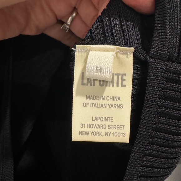 Lapointe black ribbed cross over cropped top - Picture 9 of 11